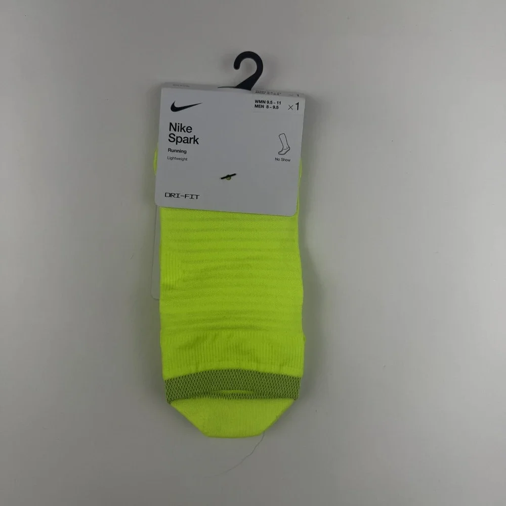 New Womens Nike Spark Lightweight Yellow Running No Show Socks Size 9.5-11
